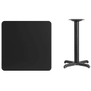Flash Furniture XU-BLKTB-3030-T2222-GG 30" Square Dining Height Table w/ Black Laminate Top - Cast Iron Base thumbnail 2