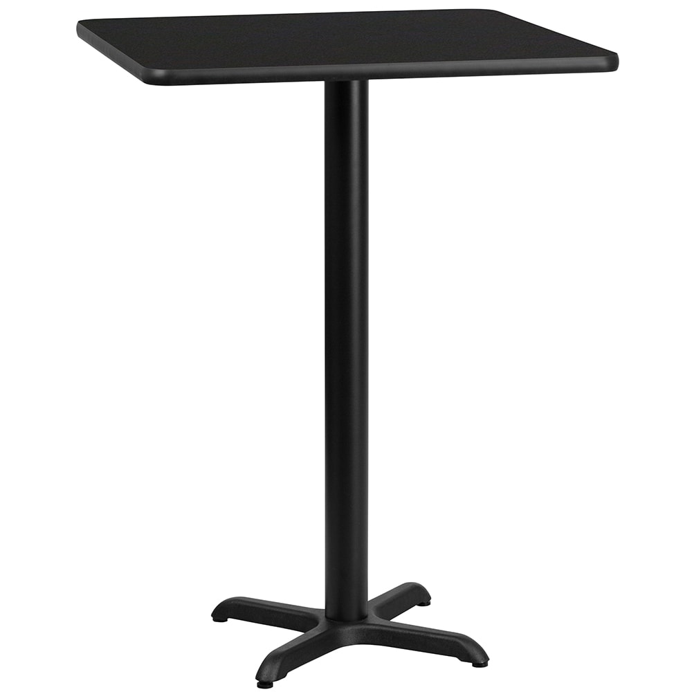 Flash Furniture XU-BLKTB-3030-T2222B-GG 30" Square Bar Height Table - Black Laminate Top, Cast Iron Base