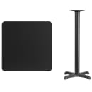 Flash Furniture XU-BLKTB-3030-T2222B-GG 30" Square Bar Height Table - Black Laminate Top, Cast Iron Base thumbnail 2