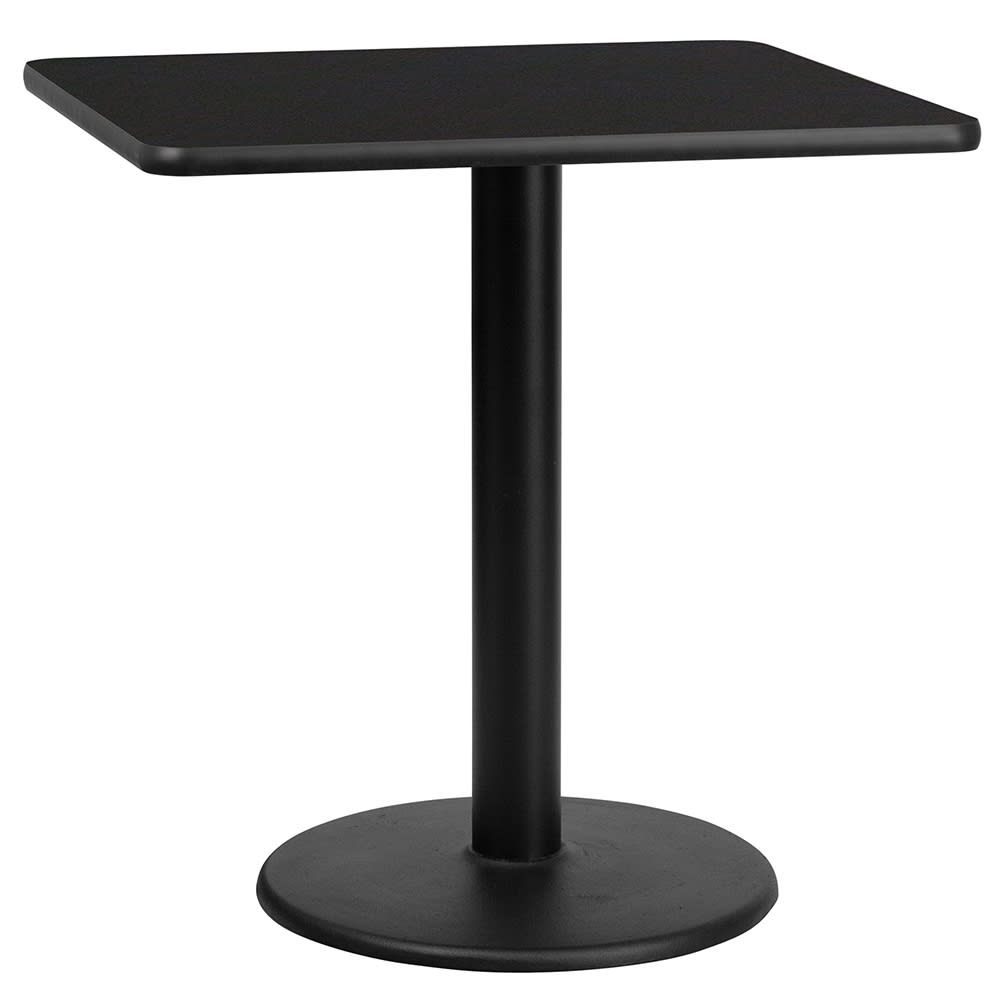 Flash Furniture XU-BLKTB-3030-TR18-GG 30" Square Dining Height Table w/ Black Laminate Top - Cast Iron Base