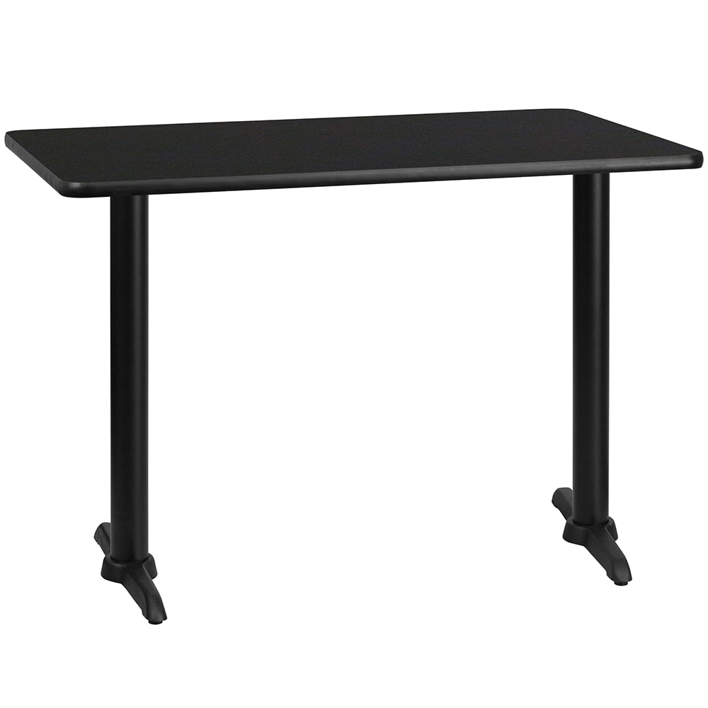 Flash Furniture XU-BLKTB-3042-T0522-GG Rectangular Dining Height Table w/ Black Laminate Top - 42"W x 30"D, Cast Iron Base