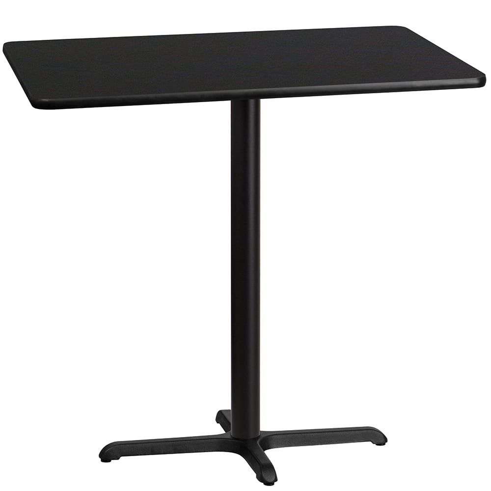 Flash Furniture XU-BLKTB-3042-T2230B-GG Rectangular Bar Height Table w/ Black Laminate Top - 42"W x 30"D x 43 1/8"H, Cast Iron Base