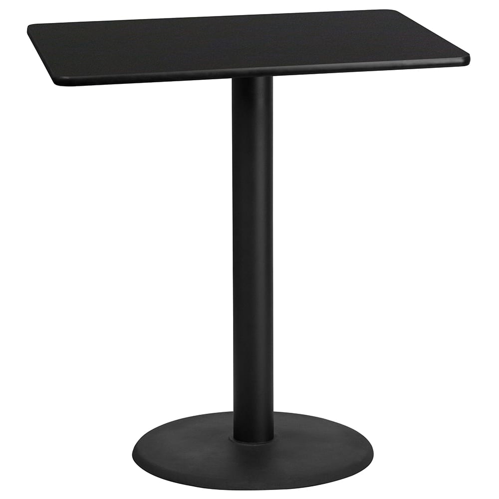 Flash Furniture XU-BLKTB-3042-TR24B-GG Rectangular Bar Height Table w/ Black Laminate Top - 42"W x 30"D x 43 1/8"H, Cast Iron Base