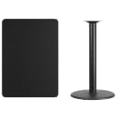 Flash Furniture XU-BLKTB-3042-TR24B-GG Rectangular Bar Height Table w/ Black Laminate Top - 42"W x 30"D x 43 1/8"H, Cast Iron Base thumbnail 2