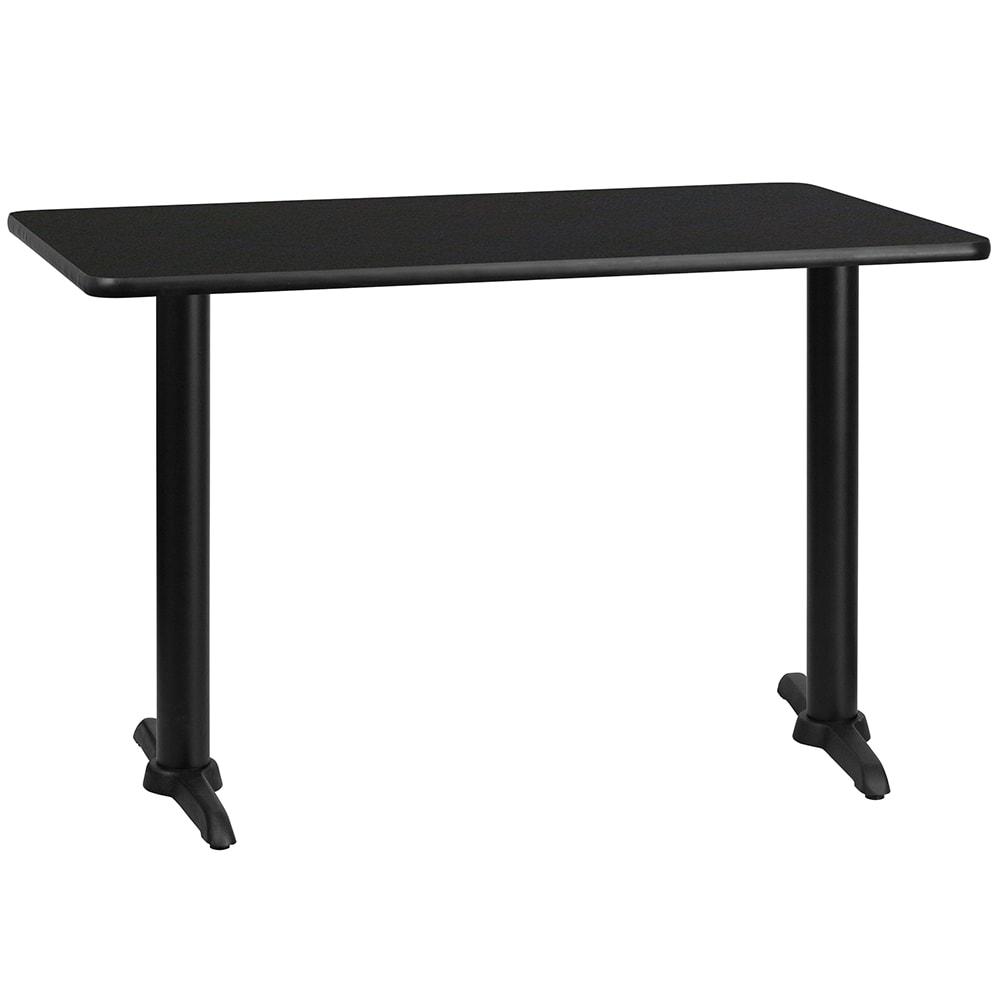 Flash Furniture XU-BLKTB-3048-T0522-GG Rectangular Dining Height Table w/ Black Laminate Top - 48"W x 30"D, Cast Iron Base