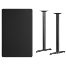 Flash Furniture XU-BLKTB-3048-T0522B-GG Rectangular Bar Height Table w/ Black Laminate Top - 48"W x 30"D x 43 1/8"H, Cast Iron Base thumbnail 2