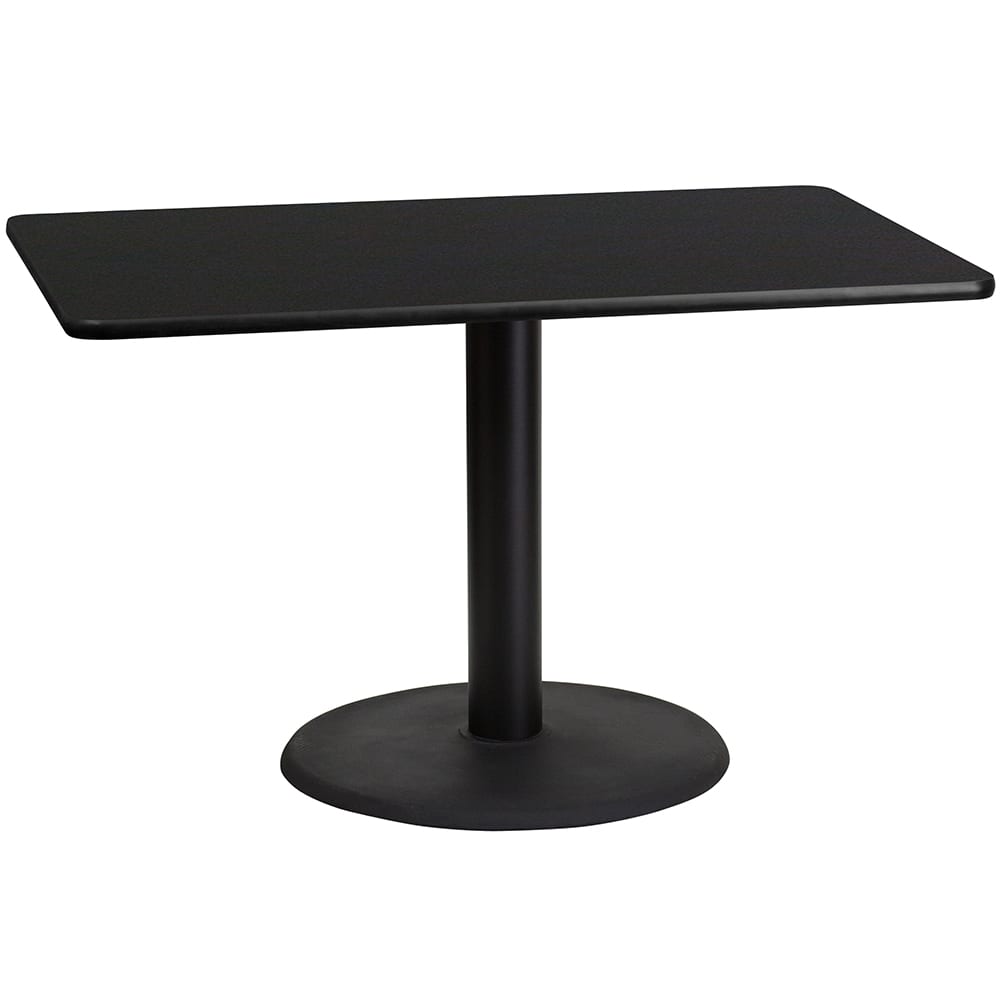Flash Furniture XU-BLKTB-3048-TR24-GG Rectangular Dining Height Table w/ Black Laminate Top - 48"W x 30"D, Cast Iron Base
