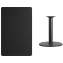 Flash Furniture XU-BLKTB-3048-TR24-GG Rectangular Dining Height Table w/ Black Laminate Top - 48"W x 30"D, Cast Iron Base thumbnail 2