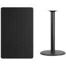 Flash Furniture XU-BLKTB-3048-TR24B-GG Rectangular Bar Height Table w/ Black Laminate Top - 48"W x 30"D x 43 1/8"H, Cast Iron Base thumbnail 2