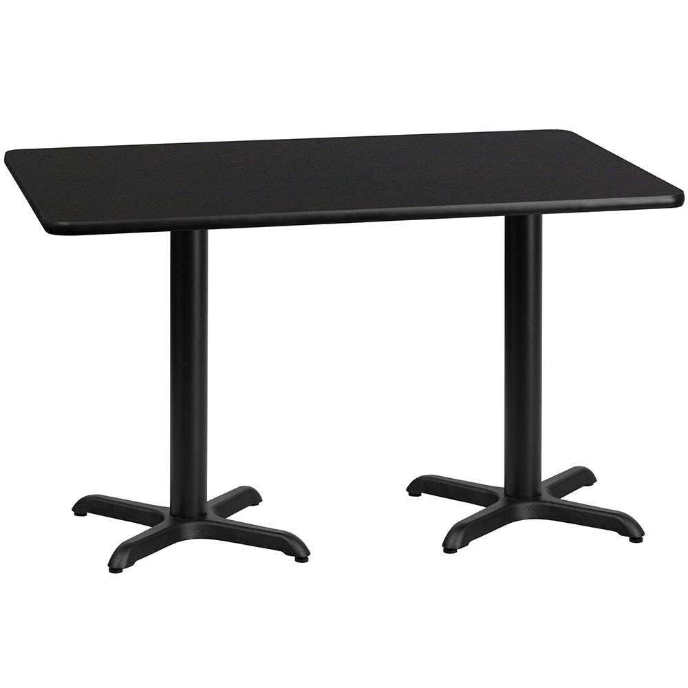 Flash Furniture XU-BLKTB-3060-T2222-GG Rectangular Dining Height Table w/ Black Laminate Top - 60"W x 30"D, Cast Iron Base