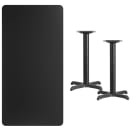 Flash Furniture XU-BLKTB-3060-T2222-GG Rectangular Dining Height Table w/ Black Laminate Top - 60"W x 30"D, Cast Iron Base thumbnail 2