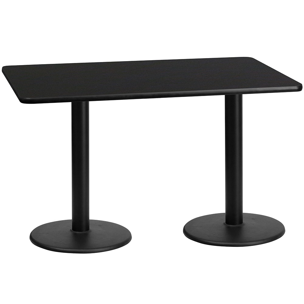 Flash Furniture XU-BLKTB-3060-TR18-GG Rectangular Dining Height Table w/ Black Laminate Top - 60"W x 30"D, Cast Iron Base