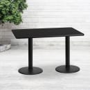 Flash Furniture XU-BLKTB-3060-TR18-GG Rectangular Dining Height Table w/ Black Laminate Top - 60"W x 30"D, Cast Iron Base thumbnail 2