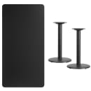 Flash Furniture XU-BLKTB-3060-TR18-GG Rectangular Dining Height Table w/ Black Laminate Top - 60"W x 30"D, Cast Iron Base thumbnail 3