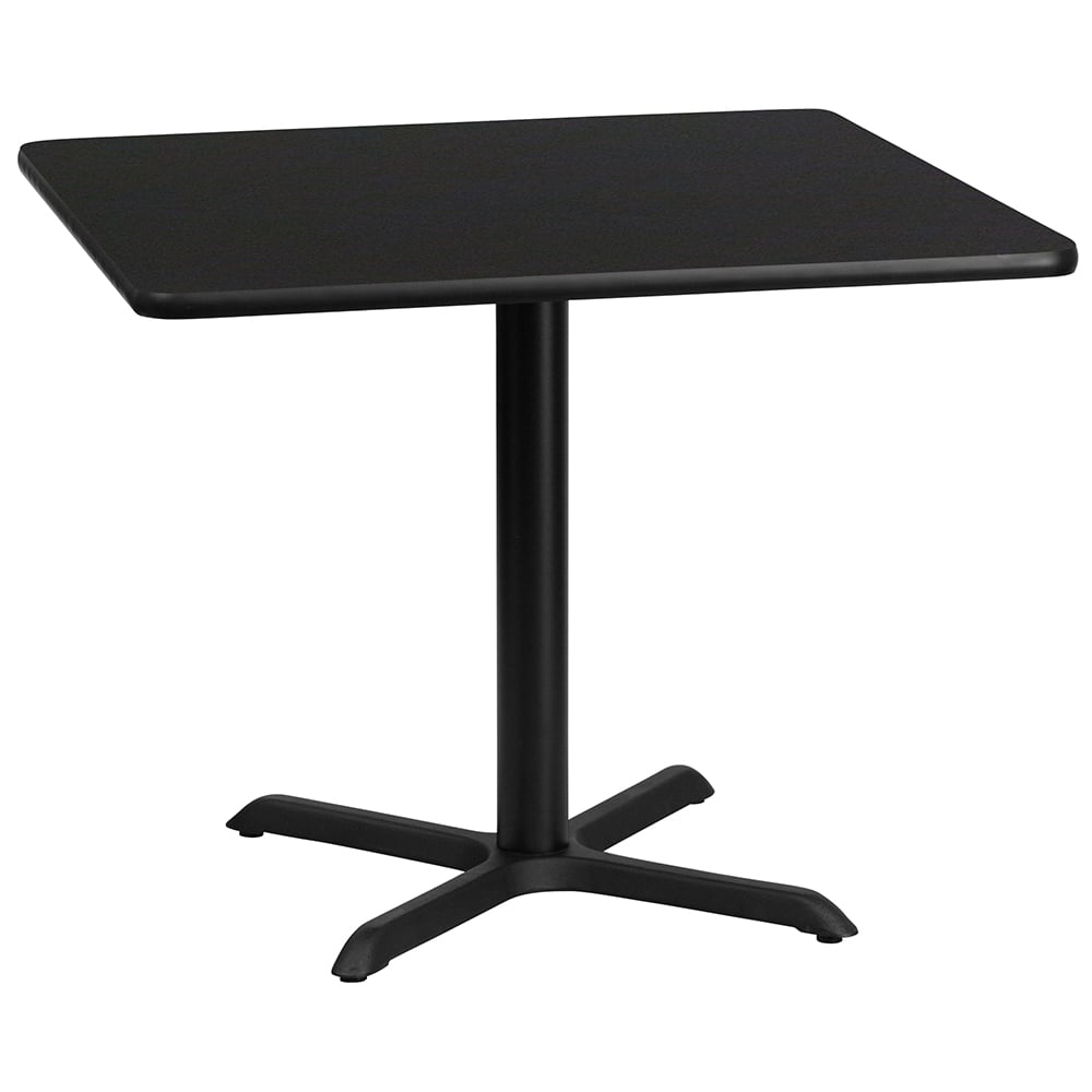Flash Furniture XU-BLKTB-3636-T3030-GG 36" Square Dining Height Table w/ Black Laminate Top - Cast Iron Base
