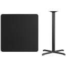 Flash Furniture XU-BLKTB-3636-T3030B-GG 36" Square Bar Height Table - Black Laminate Top, Cast Iron Base thumbnail 2