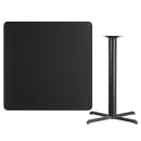 Flash Furniture XU-BLKTB-4242-T3333B-GG 42" Square Bar Height Table - Black Laminate Top, Cast Iron Base thumbnail 2
