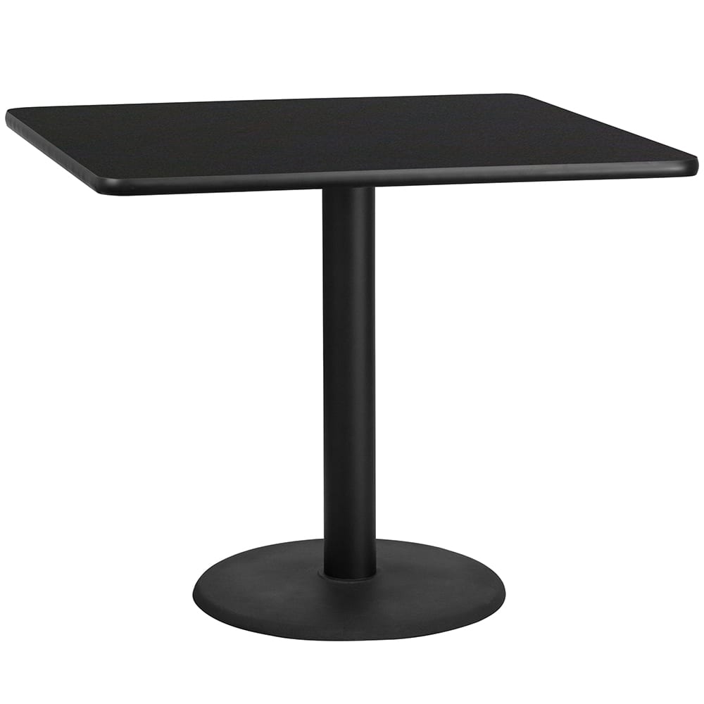 Flash Furniture XU-BLKTB-4242-TR24-GG 42" Square Dining Height Table w/ Black Laminate Top - Cast Iron Base