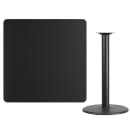 Flash Furniture XU-BLKTB-4242-TR24B-GG 42" Square Bar Height Table - Black Laminate Top, Cast Iron Base thumbnail 2