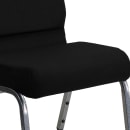 Flash Furniture XU-CH0221-BK-SV-GG Extra Wide Stacking Church Chair w/ Black Polyester Back & Seat - Steel Frame, Silver Vein thumbnail 7
