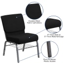 Flash Furniture XU-CH0221-BK-SV-BAS-GG Extra Wide Stacking Church Chair w/ Black Polyester Back & Seat - Steel Frame, Silver Vein thumbnail 3