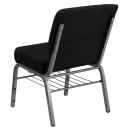Flash Furniture XU-CH0221-BK-SV-BAS-GG Extra Wide Stacking Church Chair w/ Black Polyester Back & Seat - Steel Frame, Silver Vein thumbnail 4