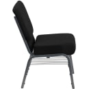 Flash Furniture XU-CH0221-BK-SV-BAS-GG Extra Wide Stacking Church Chair w/ Black Polyester Back & Seat - Steel Frame, Silver Vein thumbnail 6