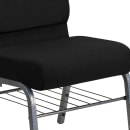 Flash Furniture XU-CH0221-BK-SV-BAS-GG Extra Wide Stacking Church Chair w/ Black Polyester Back & Seat - Steel Frame, Silver Vein thumbnail 7