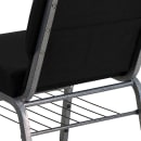 Flash Furniture XU-CH0221-BK-SV-BAS-GG Extra Wide Stacking Church Chair w/ Black Polyester Back & Seat - Steel Frame, Silver Vein thumbnail 8