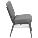 Flash Furniture XU-CH0221-GY-SV-BAS-GG Extra Wide Stacking Church Chair w/ Gray Polyester Back & Seat - Steel Frame, Silver Vein thumbnail 6