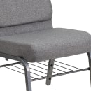 Flash Furniture XU-CH0221-GY-SV-BAS-GG Extra Wide Stacking Church Chair w/ Gray Polyester Back & Seat - Steel Frame, Silver Vein thumbnail 7