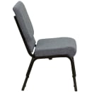 Flash Furniture XU-CH-60096-BEIJING-GY-GG Stacking Church Chair w/ Gray Polyester Back & Seat - Steel Frame, Gold Vein thumbnail 4
