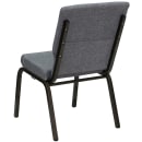 Flash Furniture XU-CH-60096-BEIJING-GY-GG Stacking Church Chair w/ Gray Polyester Back & Seat - Steel Frame, Gold Vein thumbnail 5