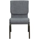 Flash Furniture XU-CH-60096-BEIJING-GY-GG Stacking Church Chair w/ Gray Polyester Back & Seat - Steel Frame, Gold Vein thumbnail 6