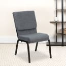 Flash Furniture XU-CH-60096-BEIJING-GY-GG Stacking Church Chair w/ Gray Polyester Back & Seat - Steel Frame, Gold Vein thumbnail 9