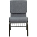 Flash Furniture XU-CH-60096-BEIJING-GY-BAS-GG Stacking Church Chair w/ Gray Polyester Back & Seat - Steel Frame, Gold Vein thumbnail 5