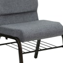 Flash Furniture XU-CH-60096-BEIJING-GY-BAS-GG Stacking Church Chair w/ Gray Polyester Back & Seat - Steel Frame, Gold Vein thumbnail 7