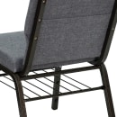 Flash Furniture XU-CH-60096-BEIJING-GY-BAS-GG Stacking Church Chair w/ Gray Polyester Back & Seat - Steel Frame, Gold Vein thumbnail 8