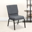 Flash Furniture XU-CH-60096-BEIJING-GY-BAS-GG Stacking Church Chair w/ Gray Polyester Back & Seat - Steel Frame, Gold Vein thumbnail 9
