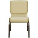 Flash Furniture XU-CH-60096-BGE-GG Stacking Church Chair w/ Beige Patterned Polyester Back & Seat - Steel Frame, Gold Vein thumbnail 5