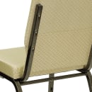 Flash Furniture XU-CH-60096-BGE-GG Stacking Church Chair w/ Beige Patterned Polyester Back & Seat - Steel Frame, Gold Vein thumbnail 8