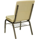 Flash Furniture XU-CH-60096-BGE-BAS-GG Stacking Church Chair w/ Beige Patterned Polyester Back & Seat - Steel Frame, Gold Vein thumbnail 3