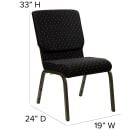 Flash Furniture XU-CH-60096-BK-GG Stacking Church Chair w/ Black Dot Fabric Back & Seat - Steel Frame, Gold Vein thumbnail 2