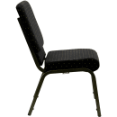 Flash Furniture XU-CH-60096-BK-GG Stacking Church Chair w/ Black Dot Fabric Back & Seat - Steel Frame, Gold Vein thumbnail 4