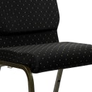 Flash Furniture XU-CH-60096-BK-GG Stacking Church Chair w/ Black Dot Fabric Back & Seat - Steel Frame, Gold Vein thumbnail 7