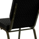 Flash Furniture XU-CH-60096-BK-GG Stacking Church Chair w/ Black Dot Fabric Back & Seat - Steel Frame, Gold Vein thumbnail 8