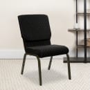 Flash Furniture XU-CH-60096-BK-GG Stacking Church Chair w/ Black Dot Fabric Back & Seat - Steel Frame, Gold Vein thumbnail 9