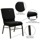 Flash Furniture XU-CH-60096-BK-BAS-GG Stacking Church Chair w/ Black Dot Fabric Back & Seat - Steel Frame, Gold Vein thumbnail 3