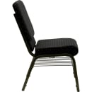 Flash Furniture XU-CH-60096-BK-BAS-GG Stacking Church Chair w/ Black Dot Fabric Back & Seat - Steel Frame, Gold Vein thumbnail 4
