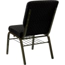 Flash Furniture XU-CH-60096-BK-BAS-GG Stacking Church Chair w/ Black Dot Fabric Back & Seat - Steel Frame, Gold Vein thumbnail 6